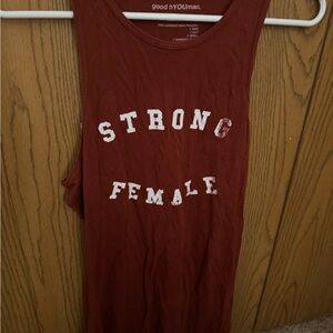 Good hYOUman Women's Maroon Muscle Tee